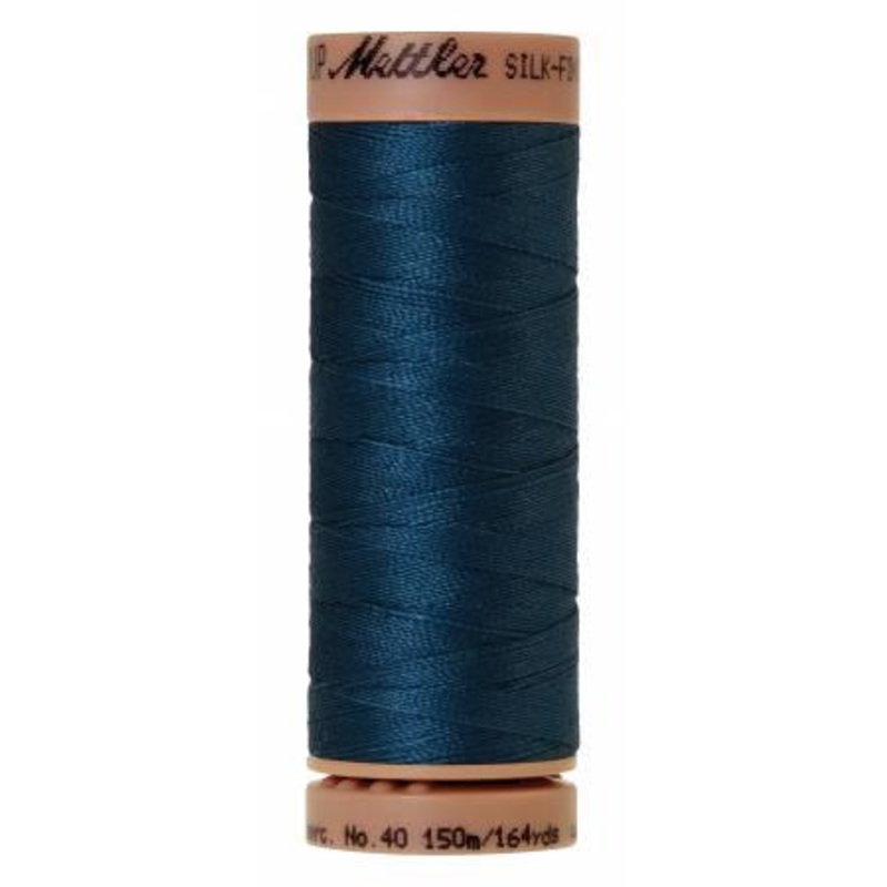 Silk-Finish Tartan Blue 40wt 150M Solid Cotton Thread