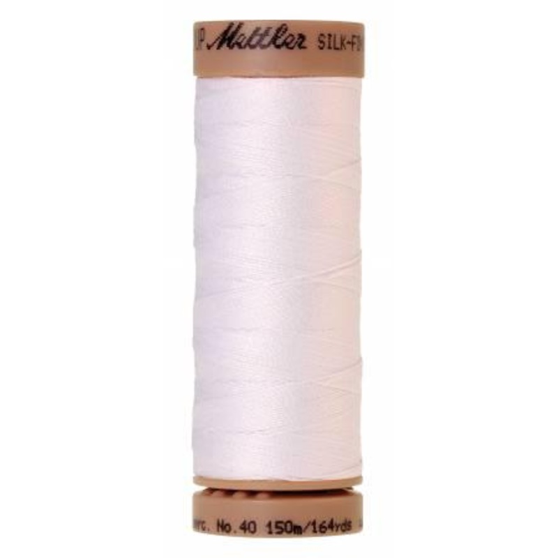 Silk-Finish White 40wt 150M Solid Cotton Thread