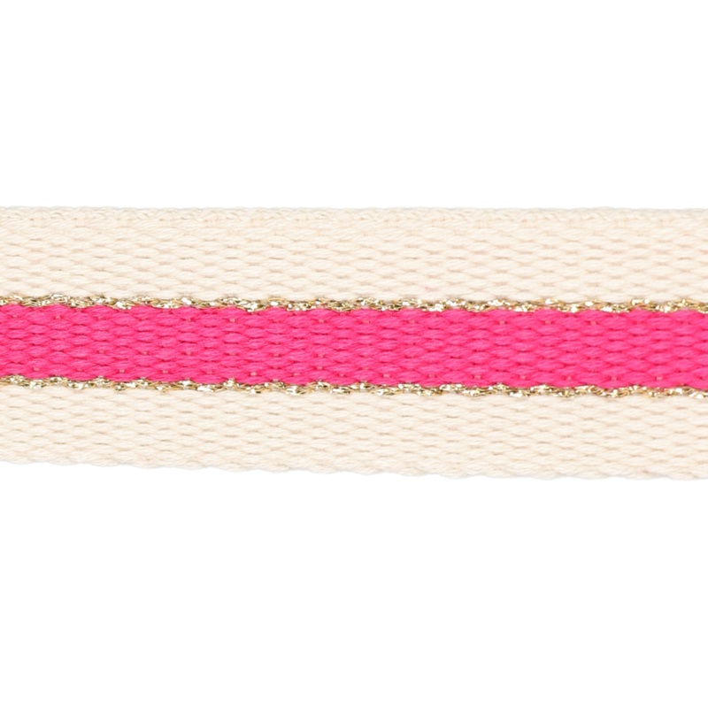30mm Striped Webbing w/Metallic-Fuschia 1124-30-073