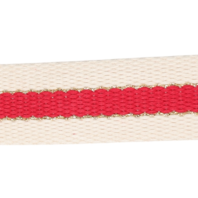 30mm Striped Webbing w/Metallic-Red 1124-30-008
