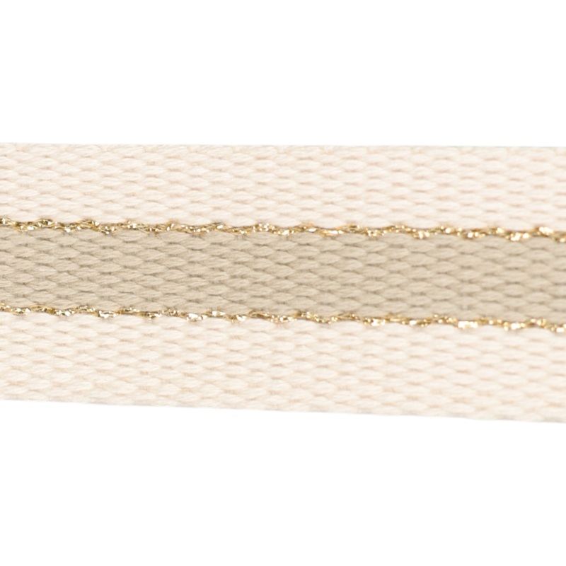 30mm Striped Webbing w/Metallic-Taupe 1124-30-045
