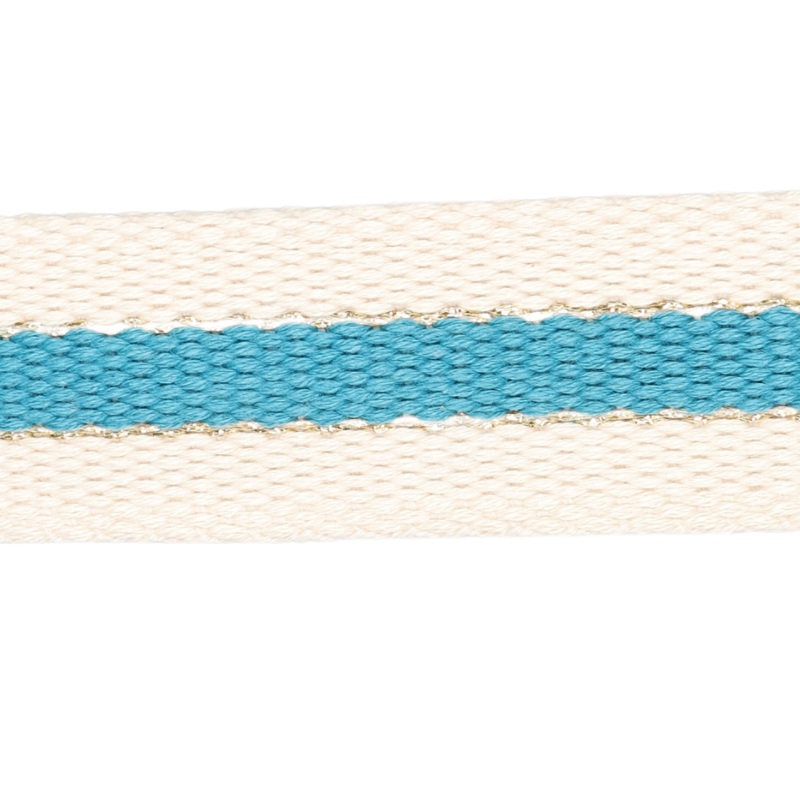 30mm Striped Webbing w/Metallic-Turquoise 1124-30-026