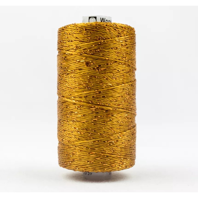 Dazzle 8wt Metallic Thread 183m-Golden Brown DZ-328