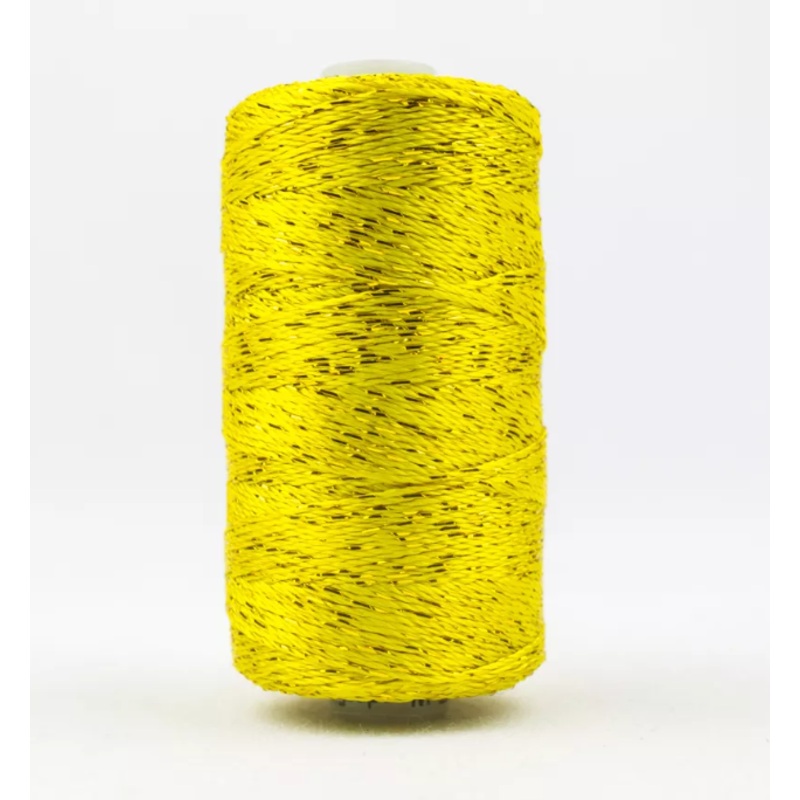 Dazzle 8wt Metallic Thread 183m-Lemon Yellow DZ-938