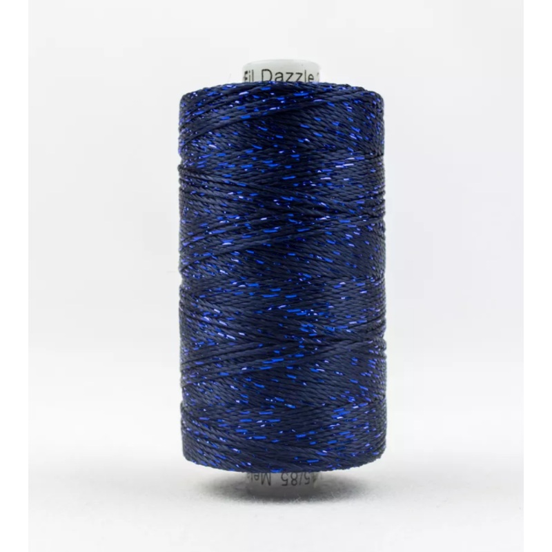 Dazzle 8wt Metallic Thread 183m-Midnight Blue DZ-7148
