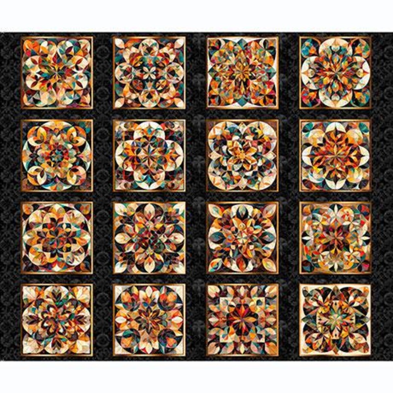 Solstice-Kaleidoscope 36″ Picture Patches Panel Black 2600-31227-J