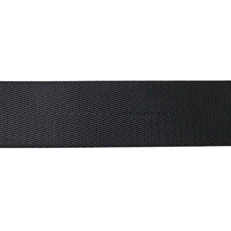 1 1/2in Poly/Nylon Herringbone Webbing Black 38MM-19