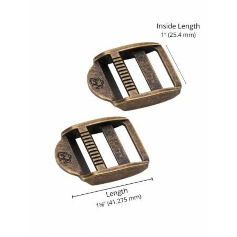 1in Strap Adjuster Antique Brass Set of Two HAR1STAABTWO