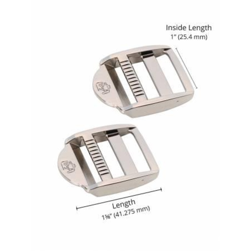 1in Strap Adjuster Nickel Set of Two HAR1STANTWO