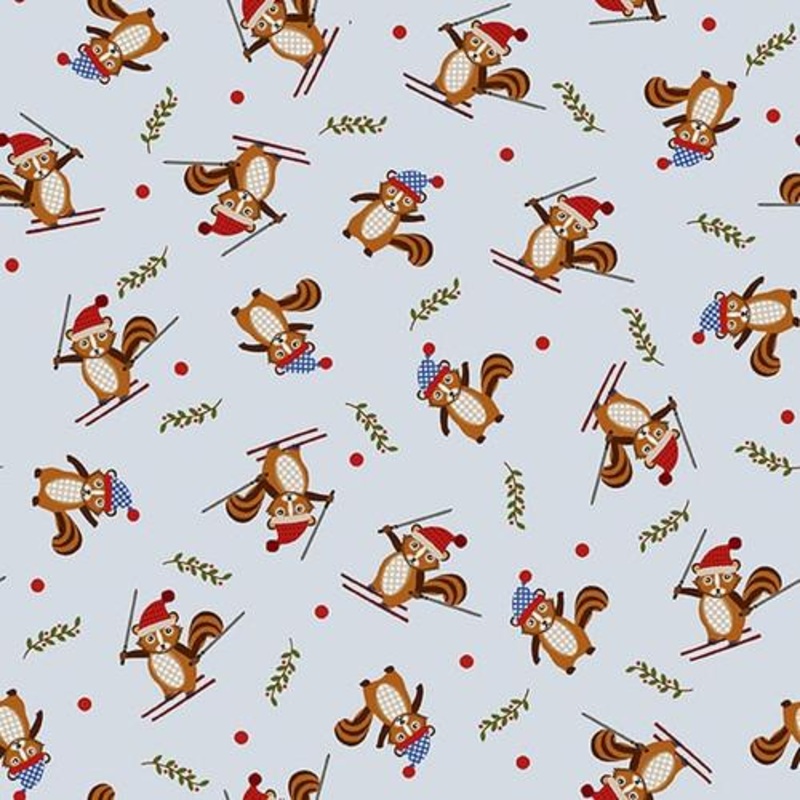 A Day In The Wood-Tossed Chipmunks Grey Blue 7906-19