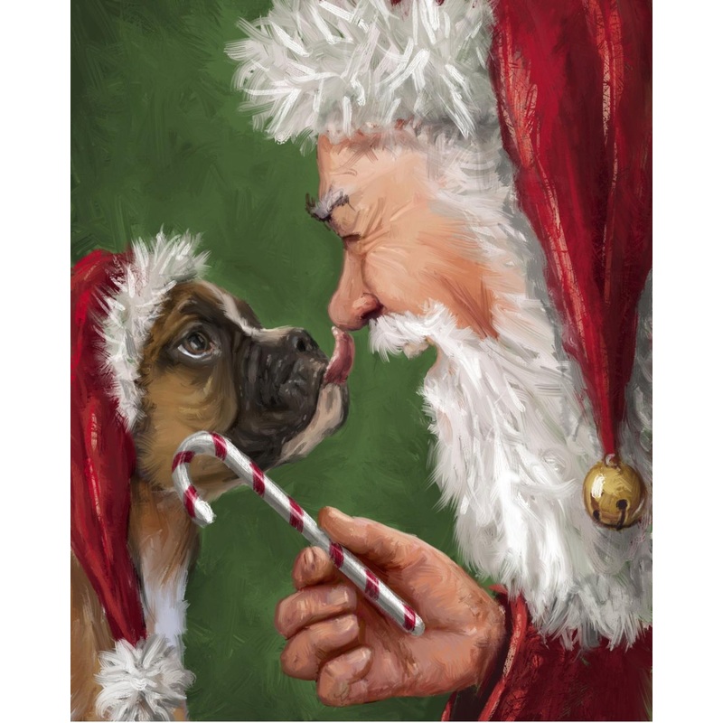 Santa & The Puppy 36″ Panel-Multi AH-0005-3C-1