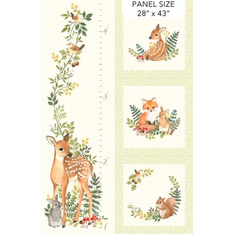 Woodland Babes-29″ Growth Chart Panel Cream/Multi DP27166-11