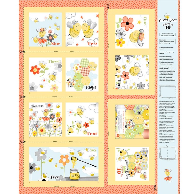 Sweet Bees-36″ Storybook Panel Yellow SB20422-310