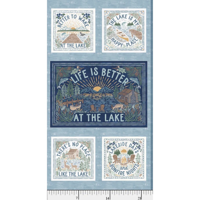 Lakeside Days-24″ Lake Life Blocks Panel 05730-PA