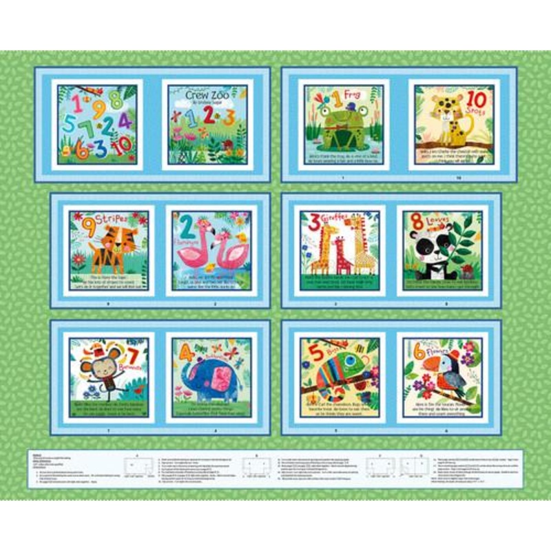 Zoo Crew-36″ Book Panel Sage 3871P-66