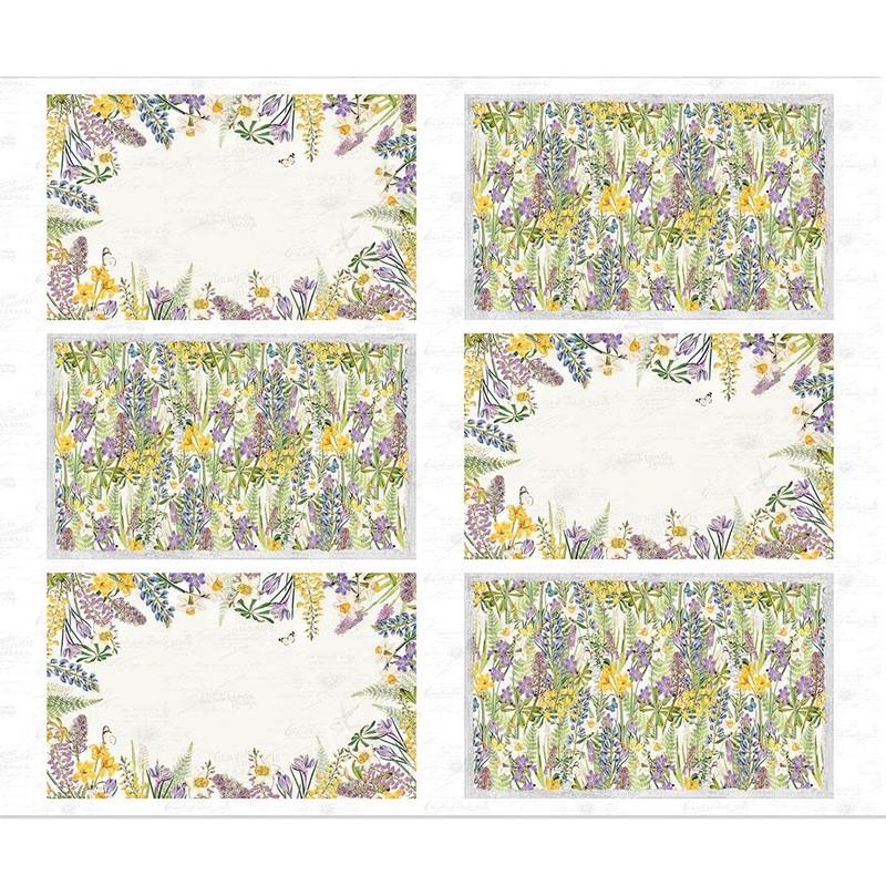 Spring Garden-Digital 36″ Placemat Panel-White Y4360-1