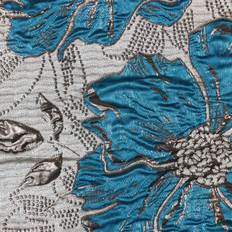 58″ Big Flower Brocade-2 Turquoise BRO-5201-LIL-2TURQ