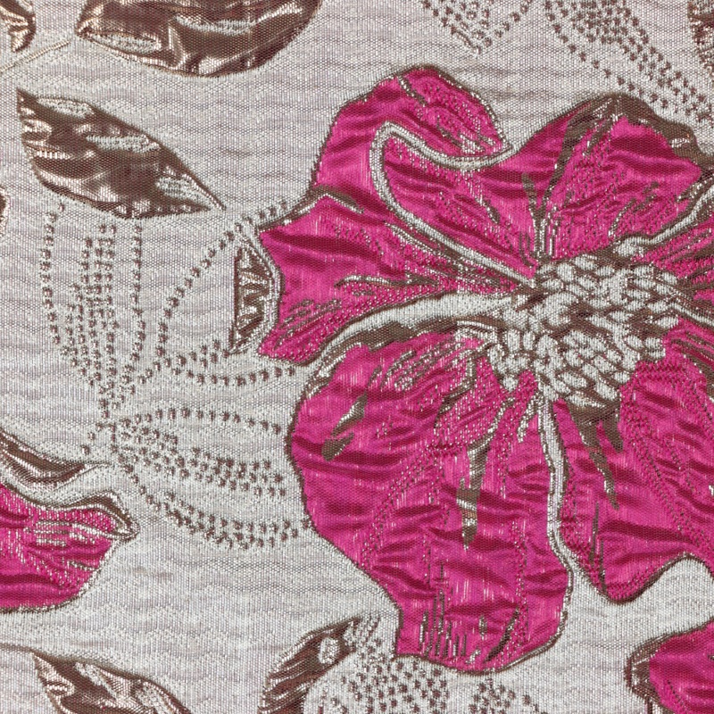 58″ Big Flower Brocade-3 Fuchsia BRO-5201-LIL-3FUCHSIA