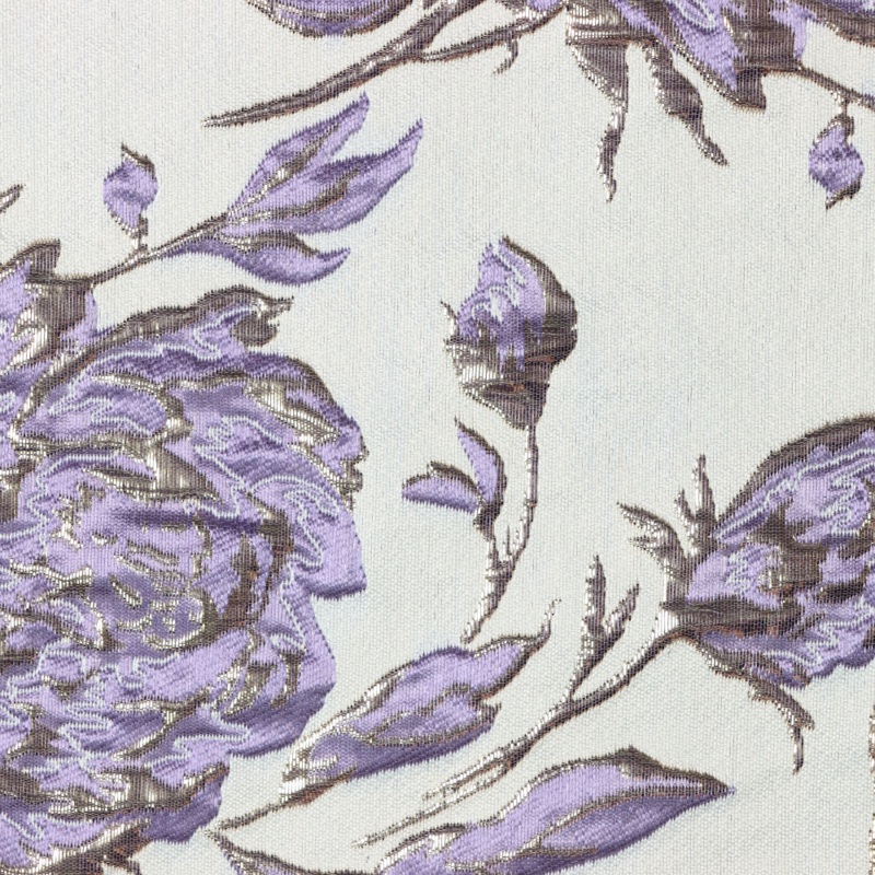 58″ Metallic Brocade Big Flower Lilac BRO-4536-SU-LILA