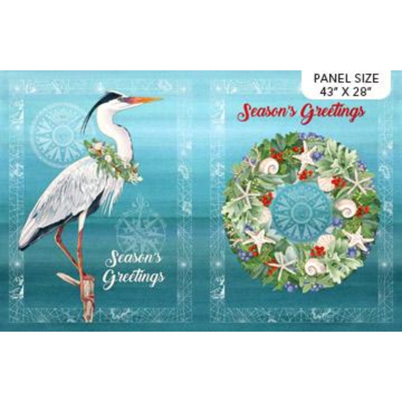 Coastal Christmas-Coastal Duet 30″ Panel Blue/Multi DP23424-44