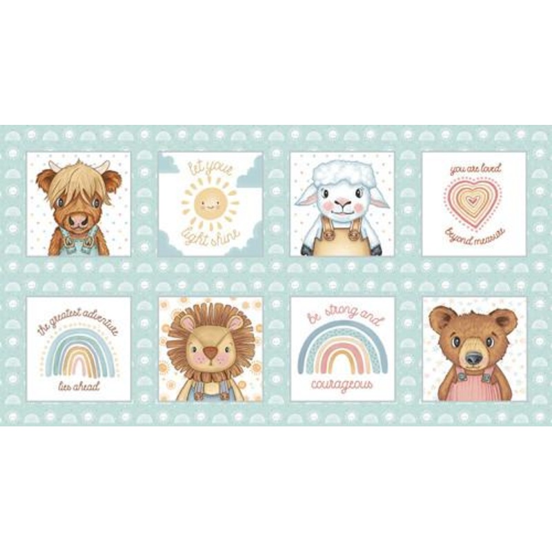 Boho Buddies-24″ Panel Lt Teal 1723P-16