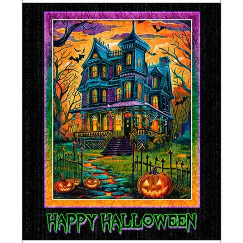 Happy Haunting-37″ Haunted Mansion Panel Multi 2600-31042-X