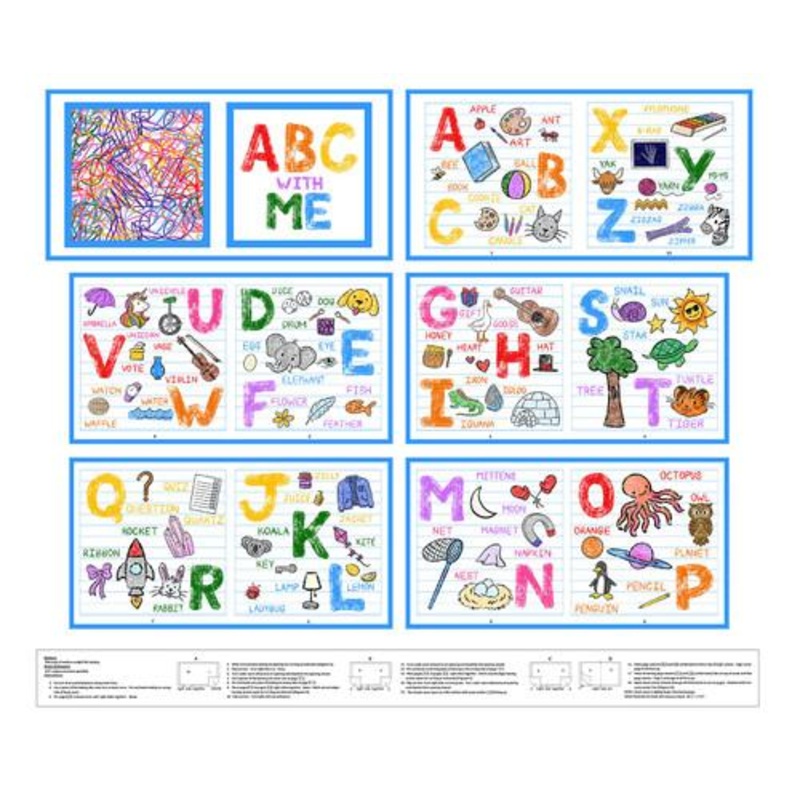 Color My World-36″ Book PanelWhite/Multi 4091P-01