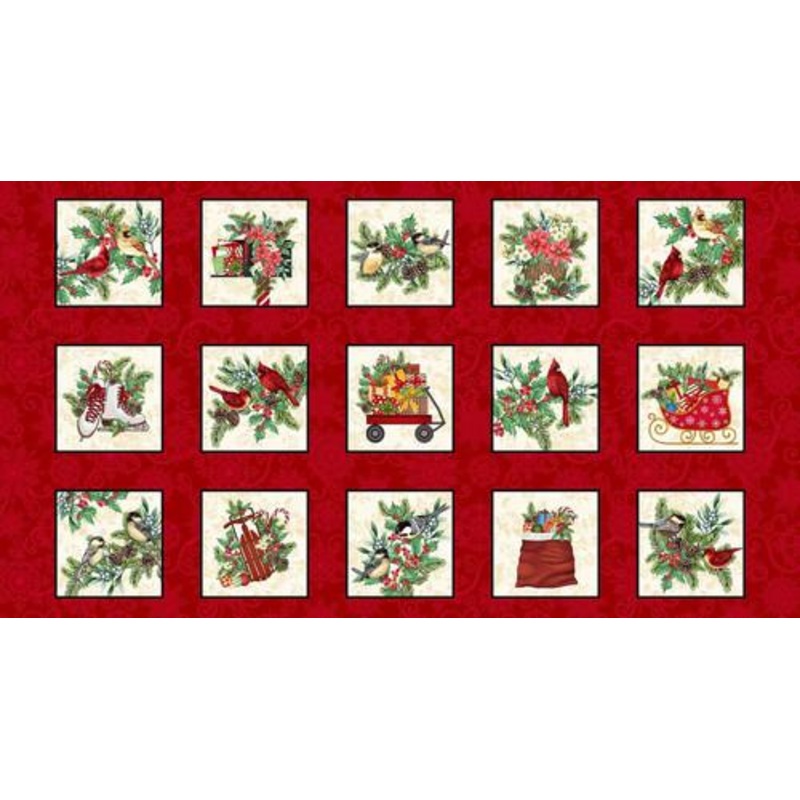 Blooms Of The Holidays-24″ Panel 8388-88
