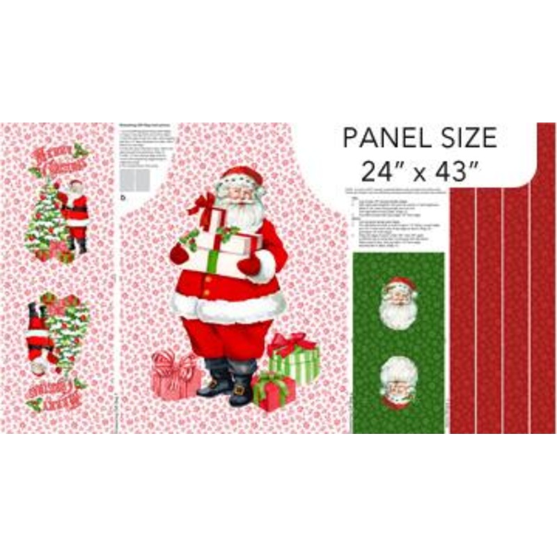 Vintage Christmas Canvas-25″ Kids Apron Panel White/Multi C28161-10