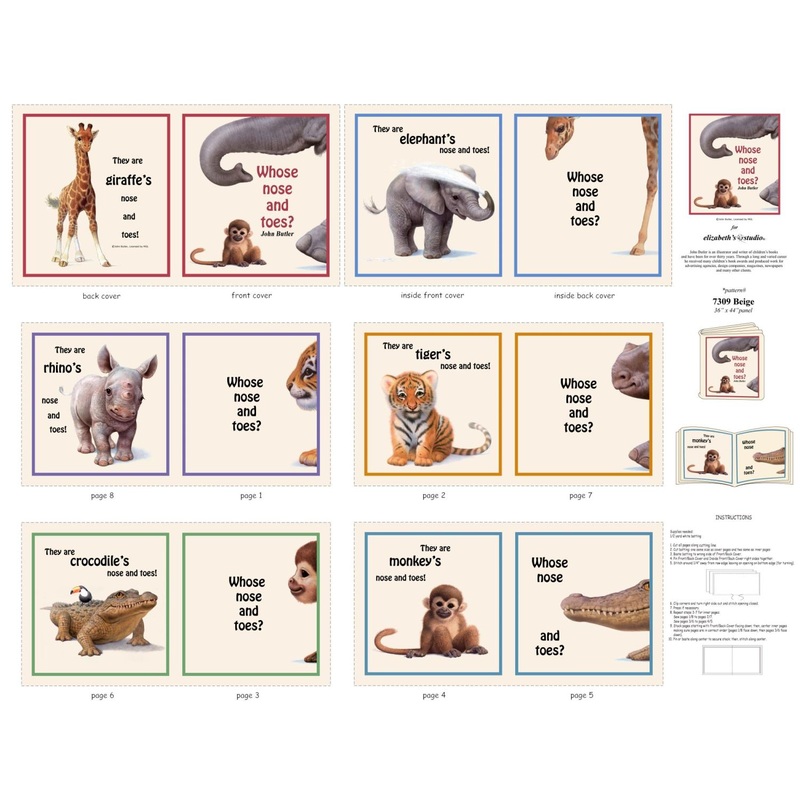 Whose Nose & Toes-36″Soft Book Panel Beige 7309-BEIGE