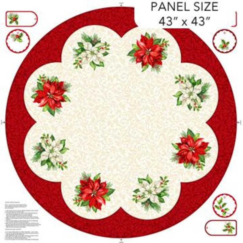 Holiday Joy-44″ Tree Skirt Panel Cream/Multi C28067-11