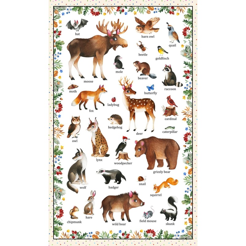 Who Lives In The Woods?-24″ Panel Beige 723-BEIGE