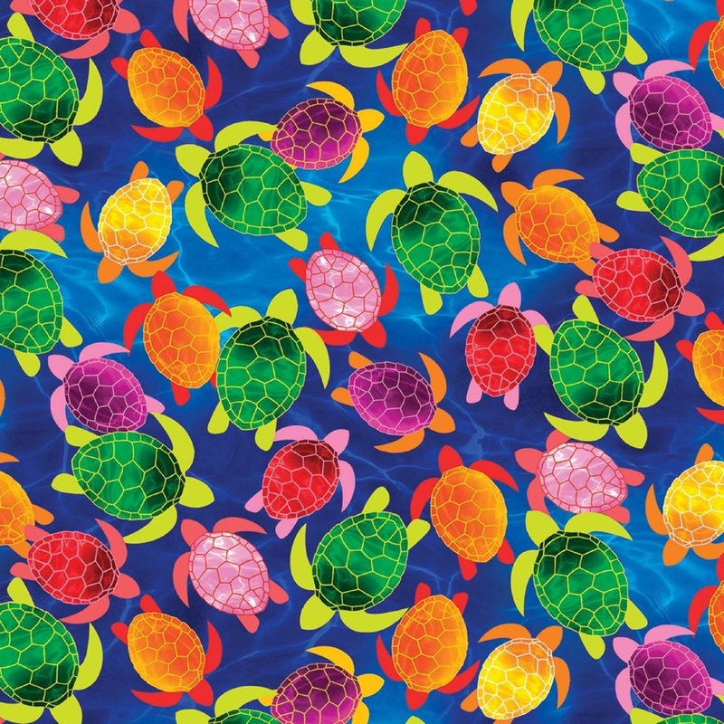 Watercolor Turtles Blue-Kanvas Studio-BTY