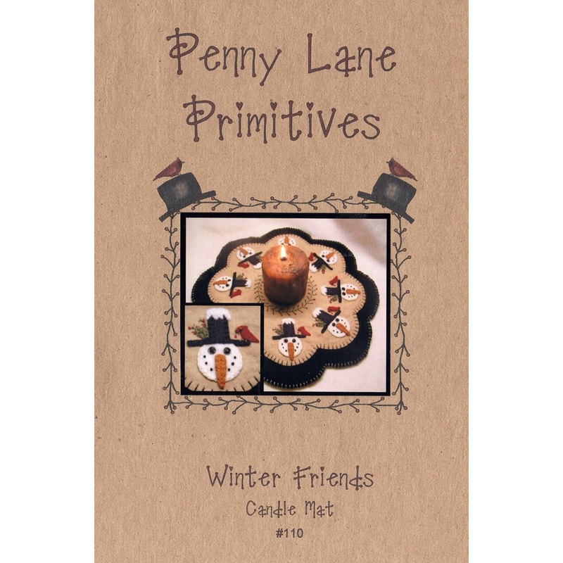 Winter Friends Candle Mat Pattern by Penny Lane Primitives