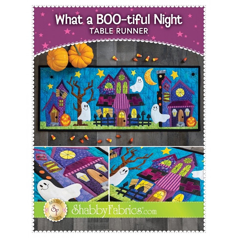What a BOO-tiful Night Table Runner Pattern by Shabby Fabrics