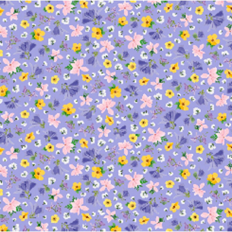 Wildflowers Tossed on Lavender B/G-Quilting Treasures-BTY
