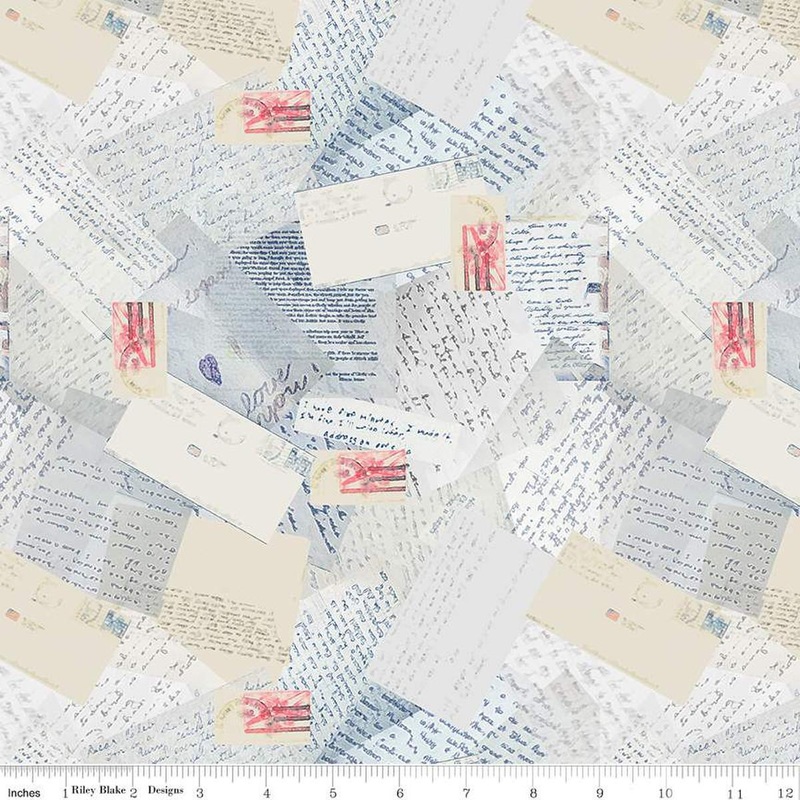 108″ Wide Letters From Home Vintage Blue