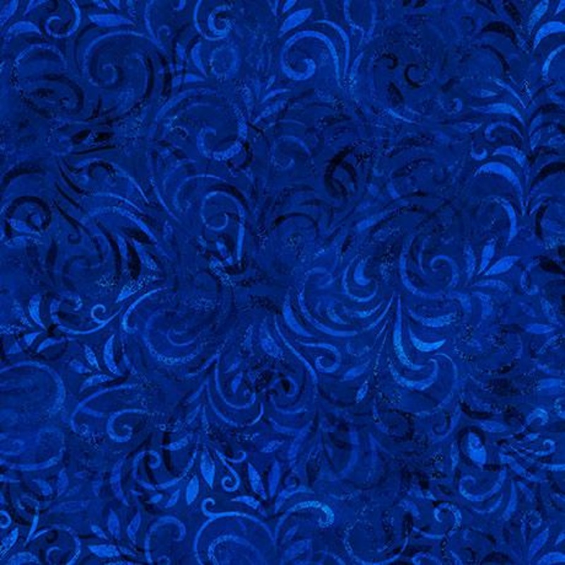 108″ Wide Color Essence Bloomig Vine Royal Blue