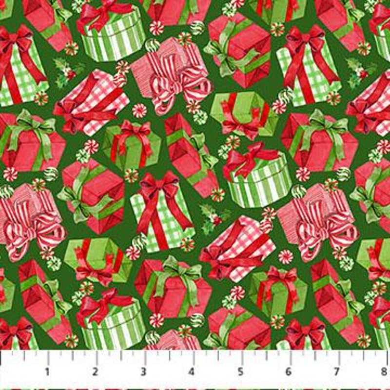 Vintage Christmas Present Toss Green