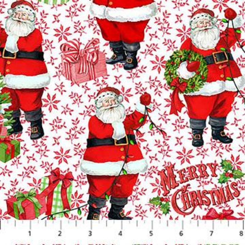 Vintage Christmas Santa Lights White & Red