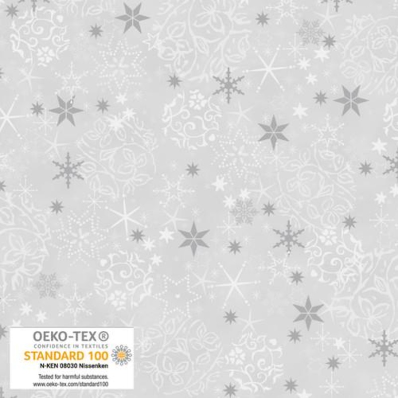 We Love Christmas Balls & Snowflakes Metallic Gray
