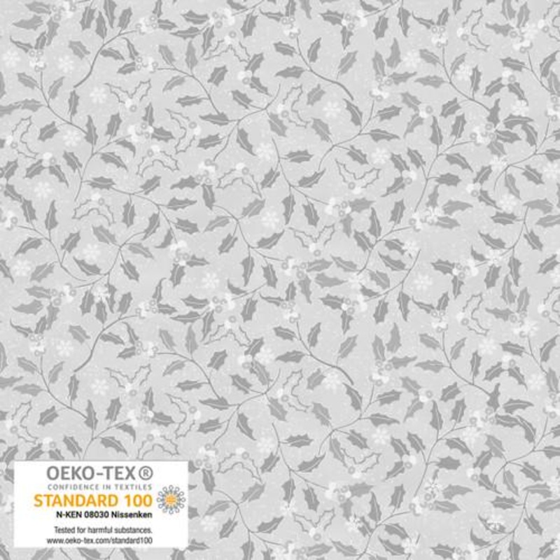 We Love Christmas Hollies Metallic Gray