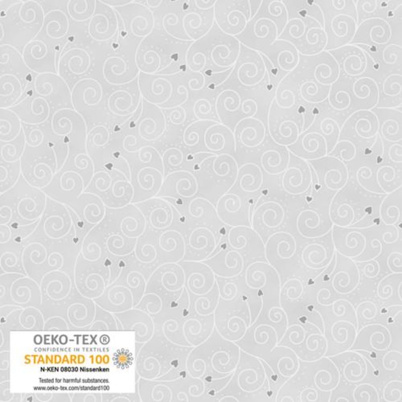 We Love Christmas Ornaments with Hearts Metallic Gray