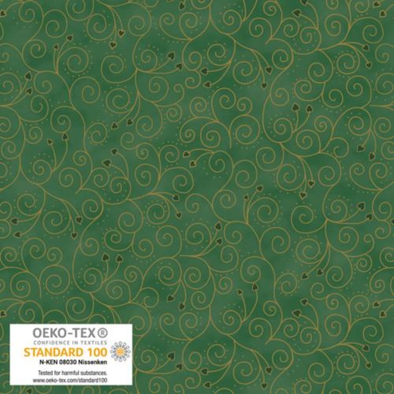 We Love Christmas Ornaments with Hearts Metallic Green