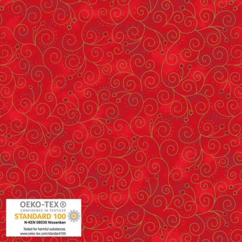 We Love Christmas Ornaments with Hearts Metallic Red