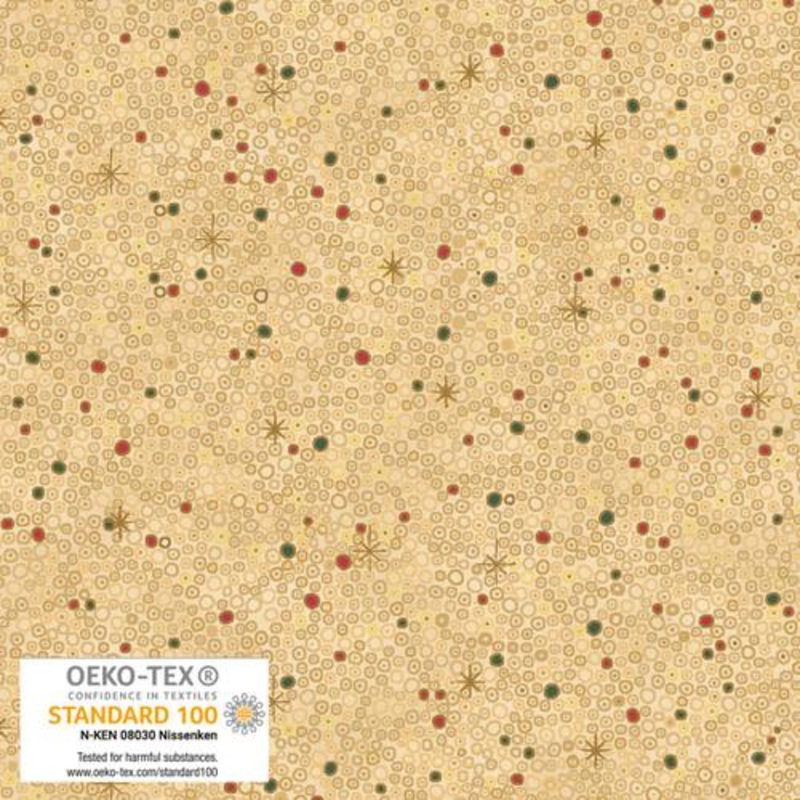We Love Christmas Small Circles Metallic Beige