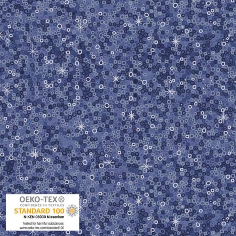 We Love Christmas Small Circles Metallic Blue