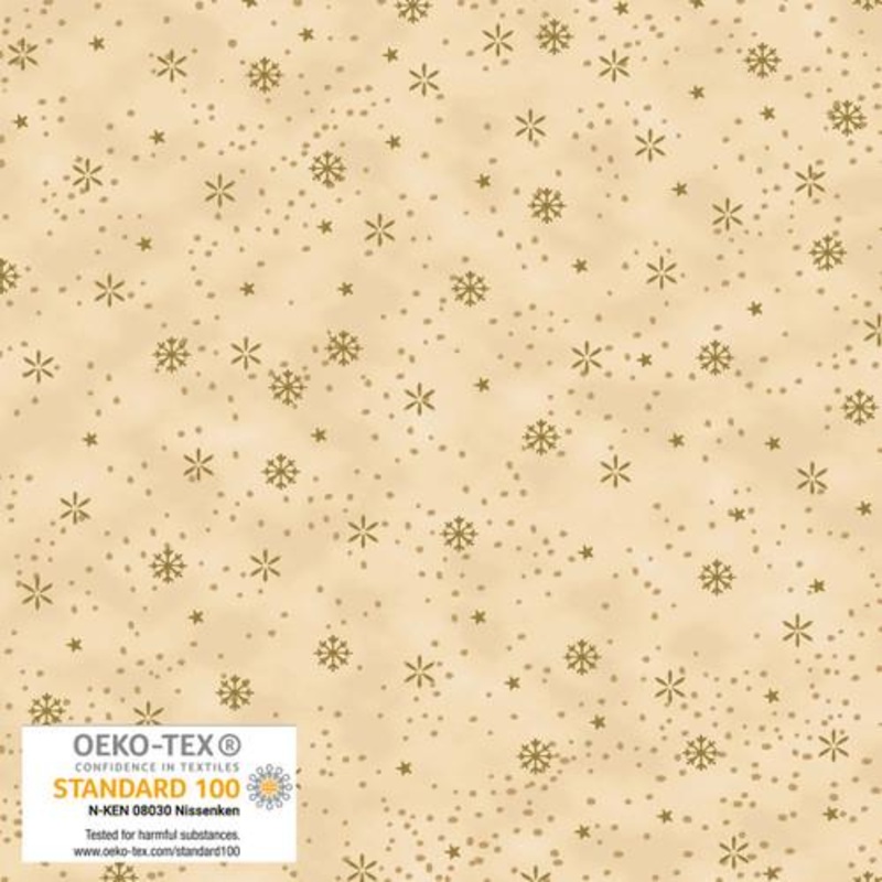 We Love Christmas Snowflakes Metallic Beige