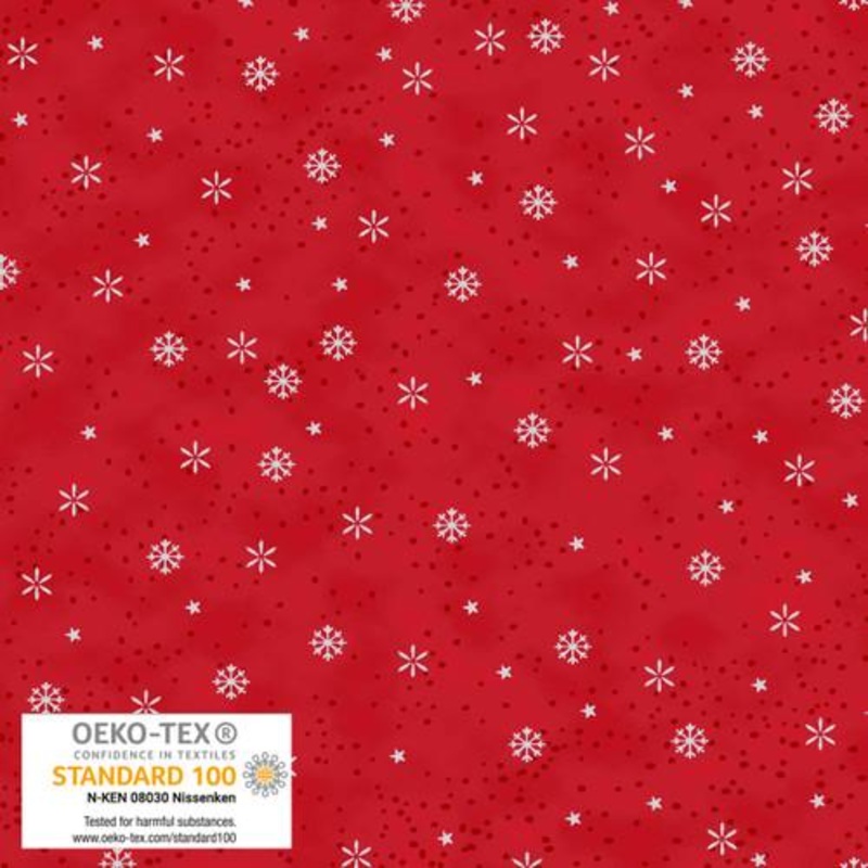 We Love Christmas Snowflakes Metallic Red