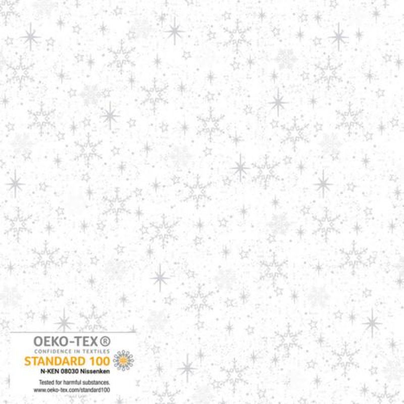 We Love Christmas Snowflakes Metallic White